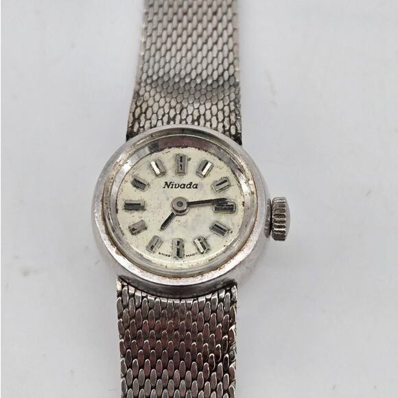 Vtg 10k GF Nivada with Kestenmade 10K White Gold Filled Mesh Band 6.5\
